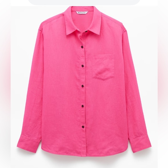 Athleta Retreat Linen Linen Button Down top. XL - Picture 13 of 14